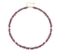 Aobei Pearl Genuine Garnet Choker Irregular Rhodolite Garnet Chips Beaded Necklace Summer Beach Gemstone Jewelry for Women 15’’