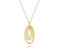 Aobei Pearl Statement Long Pendant Y Necklace 18k Gold Twisted Circle Necklace for Sweater Boho Simple Jewelry for Women Trendy