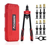 AOBEN 14" Rivet Nut Tool, Professional Hand Rivet Nut Setter Kit Labor-Saving and Compact Design Including 6 Interchangeable Mandrels 90pcs Rivnuts and 2 Mandrel Lock Pins