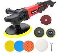 AOBEN - 6/7" Rotary Buffer Polisher, 1200W Car Polisher Wax Kit with 6 Variable Speeds from 1000 to 3500 RPM and 4 Polishing Pads, Detachable Handle