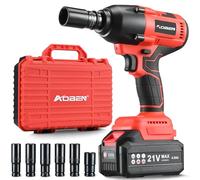 AOBEN Cordless Impact Wrench 1/2 Inch, Power Impact Gun Kit, Max 600N. M/450Ft-lbs High Torque Electric Impact Driver for Car RV Tire, 4.0Ah Battery, Charger, 6 Sockets & Storage Tool Case