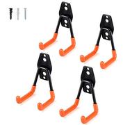 AOBEN Garage Hooks Heavy Duty, Steel Garage Storage Hooks, Utility Tool Hangers and Combinable Wall Mount Garage Hooks for Organizing Ladder, Hold Chairs, Heavy Tools (Small U, 4 Pack)