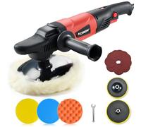 AOBEN - Rotary Polisher, 1200W 6 Inch Car Buffer, Car Polisher Wax Kit with 6 Variable Speeds from 1000 to 3500 RPM and 4 Polishing Pads, Handle