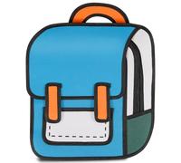 Aobiono Kawaii Backpack Cute Cartoon 3D Jump Style 2D Drawing from Comic Paper Anime Bookbag School Supplies Fun Daypack, Blue, L, Daypack Backpacks