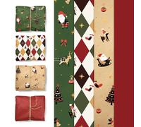 AOBKIAT Christmas Tissue Paper,24 Sheets Red Green Gift Wrap Paper for Present Boxes,Xmas Gift Wrapping Bags,Wine Bottles,New Year Decorations,DIY Craft,20×15inch/Sheets