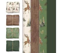 AOBKIAT Christmas Tissue Paper for Gift Bag,24 Sheets Reindeer Wrap Paper | Xmas Design Wrapping Paper for New Year,Present Packaging,51x38cm/Sheets