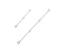 AOBOCO 925 Sterling Silver Chain Extender for Necklaces Bracelets and Anklets, Adjustable Jewellery Extender Set - 2" 4" Rose Gold Plated