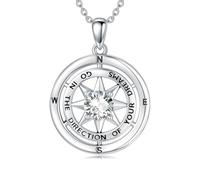 AOBOCO Compass Necklace for Women Compass Pendant Crystal Necklace Graduation Compass Jewellery Women Gifts