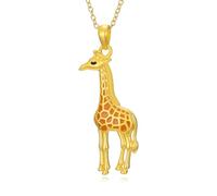AOBOCO Giraffe Necklace for Women Sterling Silver Giraffe Deer Pretty Pendant Animal Necklace Unique Jewellery Gift