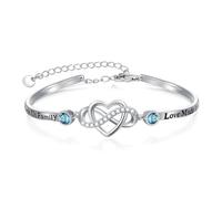 AOBOCO Mother-in-Law Bracelet 925 Sterling Silver Marriage Made Us Family Love Made You My Mom Heart Infinity Bangle Mother-in-Law Gift from Daughter-in-Law