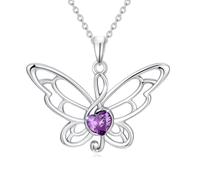 AOBOCO Music Note Butterfly Necklace for Women Musical and Butterfly Silver Necklace Treble Clef Music Pendant Jewellery