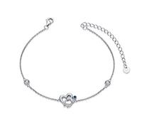 AOBOCO Stethoscope Nurse Bracelet 925 Sterling Silver Charm Chain with Blue Crystals, Fine Jewelry Gifts for Nurse Doctor RN Medical Student