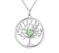 AOBOCO Tree of Life Necklace for Women Sterling Silver Life Tree Pendant Necklace Sterling Silver Jewellery Valentine's Anniversary Wedding Christmas Mothers Gifts