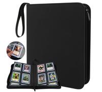 AOBOPLE Toploader Binder 4 Pocket,160 Pockets Top Loader Binder for 3 x 4 Inch Card Waterproof PU Top Loaders Card Binder Fit for MTG TCG Football, Photo Cards Sports Cards