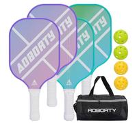AOBORTY Pickleball Paddles 4 Pack - USAPA Light Graphite Premium Rackets Fiber Face & Polymer Honeycomb Core Pickleball Set with 4 Outdoor Indoor Balls Including Portable Carry Bag