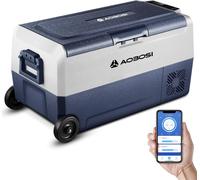 AOBOSI 36L Dual Zone Car Fridge Freezer, 3-Way Portable Compressor Refrigerator with Wireless APP Control, -20℃ to 20℃, 12V/24V DC 100-240V AC Electric Cooler for Campervan RV Camping Boat Travel