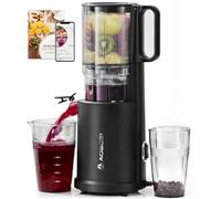 AOBOSI Juicer Machines, 135mm Wide Feed Chute for Whole Fruits | 1.5L Capacity, 200W Cold Press, Upgraded Auger, Safety lock and Triple Filter, Classic Black