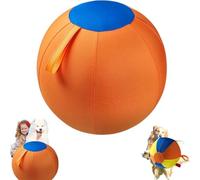 AOBUJDUB Calming Jumbo Ball for Dogs Durable Tear-Resistant Inflatable Big Ball Tough Herding for Play Exercise Toy with Heavy-Duty Handle Cover & Pump Fun Doggy Herding Dog(Multi-colored,L)