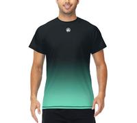 AOBUTE Men Short Sleeve Swim Shirts UPF 50+ Quick Dry Rash Guard Fishing UV Sun Shirt, Gradient Grey Green, X-Large