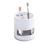 Aobuviou White Toothbrush Holder with Drainage,Draining Toothbrush Pot for Bathroom,Plastic Ventilated Toothpaste Holder,ElectricToothbrush Stand,Kids Toothbrush Caddy for Kitchen Countertop Storage