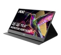 AOC 16T20E2 16 inch FHD Monitor 60Hz, IPS Panel, 5ms GtG, Speakers, (1920x1080 HDMI 1x Mini HDMI USB Hub) Black