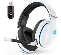 AOC 2.4GHz Wireless Gaming Headset for PS5, PS4, PC, Switch, 45Hr, White | Bluetooth 6.0 Gaming Headphones with Noise Canceling Mic, 7.1 Virtual Surround, Great for Fortnite & Call of Duty/FPS Gamers