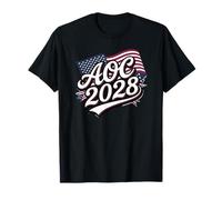AOC 2028 for President Patriotic US Flag Campaign T-Shirt