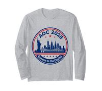 AOC 2028 Queens to the Capitol New York Political President Long Sleeve T-Shirt