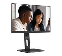 AOC 22E2UMF - 22 Zoll Full HD Monitor, höhenverstellbar, Lautsprecher, Adaptive Sync (1920x1080, 75 Hz, 4 ms, VGA, HDMI, DP, USB Hub) schwarz