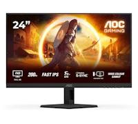 AOC 24G4HRE 23.8 inch FHD Gaming Monitor 200Hz, Fast IPS Panel, 0.5ms MPRT, Adaptive Sync, HDR10, G-Sync Compatible, Speakers, (1920x1080 HDMI 2x 2.0 DP 1x 1.4) Black