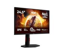 AOC 25G4KUR 24.5 inch FHD Monitor 400Hz, Fast IPS Panel, 1ms GtG, Adaptive Sync, HDR400, G-Sync Compatible, Height Adjustment, (1920x1080 HDMI 2x 2.0 DP 1x1.4 USB Hub) Black/red