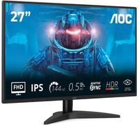 AOC 27B36X 27 Inch FHD Gaming Monitor, 144Hz, IPS, 0.5ms MPRT, Adaptive Sync, HDR10, (1920x1080,HDMI 1x 1.4,DP 1x 1.4) Black