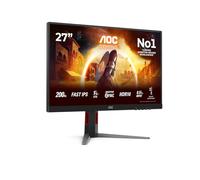 AOC 27G4HA 27 inch FHD Gaming Monitor 200Hz, Fast IPS Panel, 0.5ms MPRT, Adaptive Sync, HDR10, G-Sync Compatible, Height Adjustment, Speakers, (1920x1080 HDMI 2x 2.0 DP 1x 1.4) Black