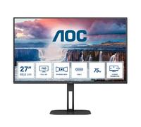 AOC 27V5CE - 27 Inch FHD Monitor, 75Hz, IPS, 1ms, USB-C Docking, 65W power output, USB HUB, Height Adjust, Speakers, Flicker Free (1920 x 1080 @75Hz, 300 cd/m² , HDMI 1.4 / USB-C 3.2 DP alt mode)