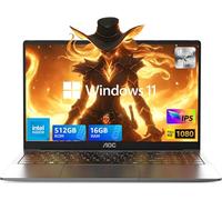 AOC AX15 15.6-inch Portable Laptop Computer with Intel Alder Lake-N N97 Processor, Windows 11, 16GB RAM, 512GB SSD - Office Laptop for Students and Business Professionals