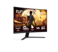AOC C32G42ZE 31.5 inch FHD Gaming Monitor Curved, 260Hz, VA Panel, 0.3ms MPRT, Adaptive Sync, HDR10, FreeSync Premium, (1920x1080 HDMI 1x 2.0 DP 1x 1.4) Black