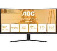 AOC CU34B3E Wide Quad HD 34" Curved VA WLED Monitor - Black, Black