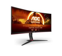 AOC CU34G2XPD/BK 34 inch UW-QHD Gaming Monitor Curved, 180Hz, Fast VA Panel, 1ms GtG, HDR400, FreeSync Premium, Height Adjustment, (3440x1440 HDMI 2x 2.0 USB Hub) Black/Red