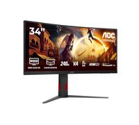AOC 34" CU34G4Z 3440x1440 Fast VA 240Hz 1ms Curved 450cd/m2 HDR400 HDMI 2.1 Ultrawide PC Gaming Monitor