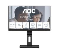 AOC 22E2UMF - 22 Zoll Full HD Monitor, höhenverstellbar, Lautsprecher, Adaptive Sync (1920x1080, 75 Hz, 4 ms, VGA, HDMI, DP, USB Hub) schwarz