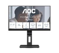 AOC 22E2UMF - 22 Zoll Full HD Monitor, höhenverstellbar, Lautsprecher, Adaptive Sync (1920x1080, 75 Hz, 4 ms, VGA, HDMI, DP, USB Hub) schwarz