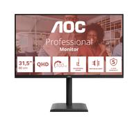 AOC Q32E4U 31.5 inch WQHD Monitor 100Hz, IPS Panel, 4ms GtG, Adaptive Sync, HDR Mode, Height Adjustment, Speakers, (2560x1440 HDMI 2x 1.4 DP 1.4 USB Hub) Black