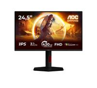 AOC 25G4KUR 24.5 inch FHD Monitor 400Hz, Fast IPS Panel, 1ms GtG, Adaptive Sync, HDR400, G-Sync Compatible, Height Adjustment, (1920x1080 HDMI 2x 2.0 DP 1x1.4 USB Hub) Black/red