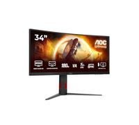 AOC Gaming CU34G4-34 inch Quad HD monitor, 180 Hz, 1 ms, FreeSync Prem., HDR10 (2560x1440, 1x HDMI 2.0, 1x DisplayPort 1.4) black-red