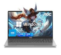 AOC Laptop Computer with N95 Processor(Up to 3.4GHz) 16GB RAM 512GB SSD Laptop, 15.6 Inch FHD Screen Laptops Windows 11 Laptop Computer, Light&Thin, Metal Shell, Webcam, Type-C, USB3.2, Grey