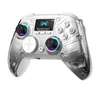 AOC PC Controller - Interactive Screen Wireless Controller Compatible with PC/Switch/PS4/iOS/Android, Hall Effect Joystick & Dual-Mode Triggers, RGB Lighting, Adjustable Vibration/Turbo (White)