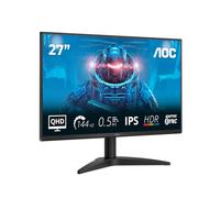 AOC Q27B36X 27 inch WQHD Monitor 144Hz, IPS Panel, 0.5ms MPRT, Adaptive Sync, HDR10, (2560x1440 HDMI 1x 2.0 DP 1.4) Black