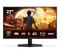 AOC Gaming Q27G42XE - 27 inch Quad HD Monitor, Fast IPS, 180Hz, 1ms, FreeSync Prem, G-Sync comp, HDR10 (2560x1440, 2x HDMI 2.0, 1x DisplayPort 1.4)