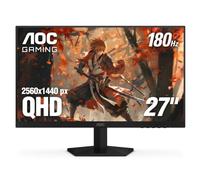 AOC Q27G4XN 27" Gaming Monitor, 2K QHD 2560x1440, 180Hz 1ms, Adaptive-Sync, Height Adjustable, 2X HDMI 2.0, 1x Display Port, Xbox/PS5/Switch Ready, 3-Year Zero-Bright-dot