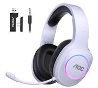 AOC Wireless Gaming Headset for PC, Gaming Headset for PS5 with Mic, Bluetooth 5.4, 2.4GHz Low Latency, Noise Canceling, 7.1 Virtual Surround, 45H Long Battery Life, USB-C Fast Charging